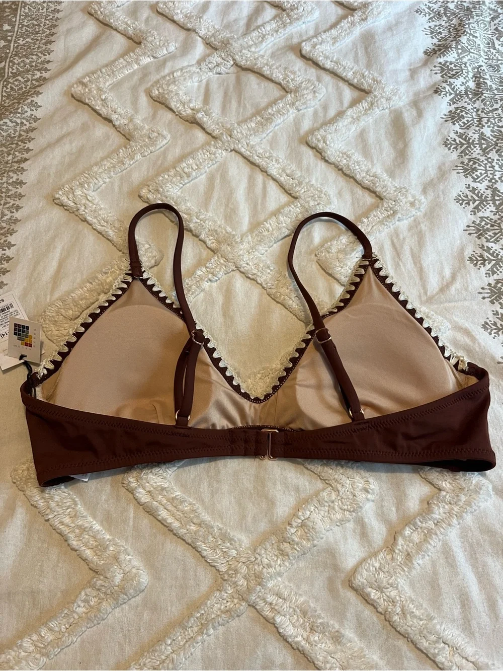 Shade & Shore Boho Bikini Top Size L NWT
